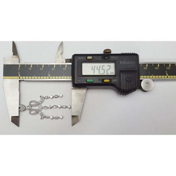 Beautiful 18K Karat Solid White Gold Drop Dangle Round Cut Diamond Charm Pendant - Picture 11 of 13